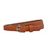 Landley Smalle Dames Riem Leer Cognac - 2 cm - Leren Broekriem Smal - Vrouwen Tailleriem