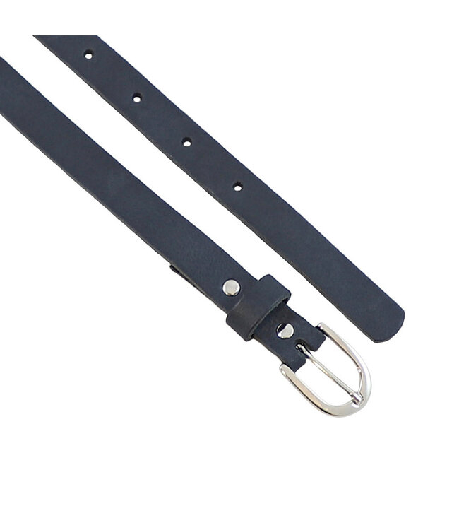 Landley Smalle Dames Riem Leer Blauw - 2 cm - Leren Broekriem Smal - Vrouwen Tailleriem