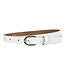 Landley Smalle Dames Riem Leer Wit - 2 cm - Leren Broekriem Smal - Vrouwen Tailleriem