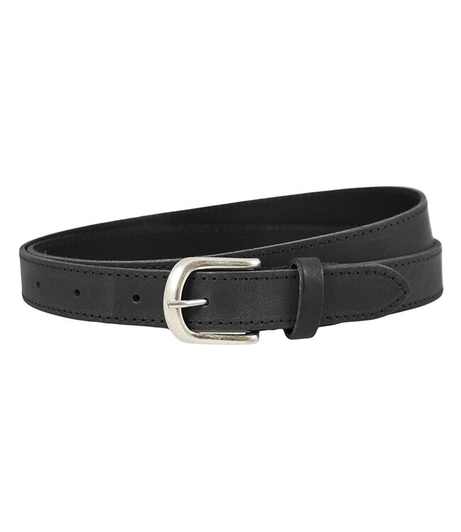 Landley Zwarte Dames Riem Leer - Rondom Gestikt - Damesriem - Breedte 2,5 cm - Zwart