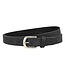 Landley Zwarte Dames Riem Leer - Rondom Gestikt - Damesriem - Breedte 2,5 cm - Zwart