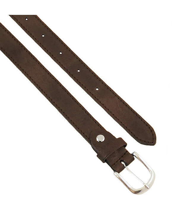Landley Bruine Dames Riem Leer - Rondom Gestikt - Damesriem - Breedte 2,5 cm - Bruin
