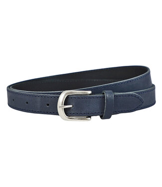 Landley Blauwe Dames Riem Leer - Rondom Gestikt - Damesriem - Breedte 2,5 cm - Blauw