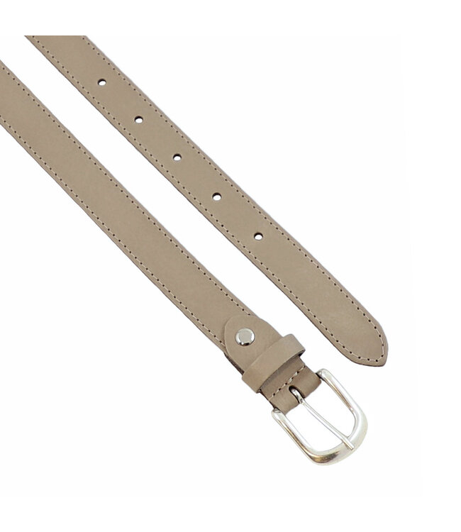 Landley Taupe Dames Riem Leer - Rondom Gestikt - Damesriem - Breedte 2,5 cm - Taupe