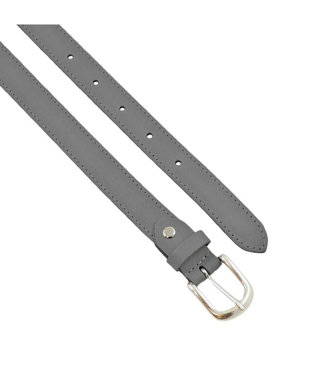 Landley Grijze Dames Riem Leer - Rondom Gestikt - Damesriem - Breedte 2,5 cm - Grijs