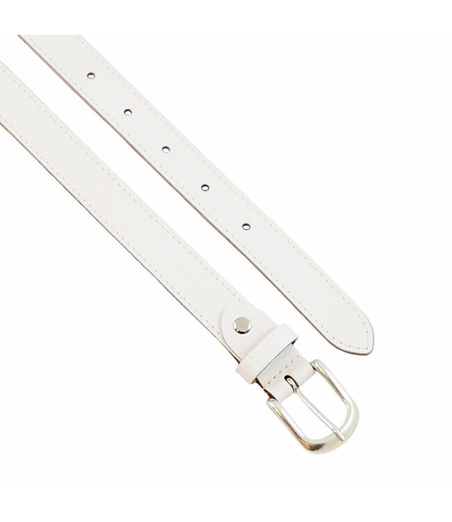 Landley Witte Dames Riem Leer - Rondom Gestikt - Damesriem - Breedte 2,5 cm - Wit