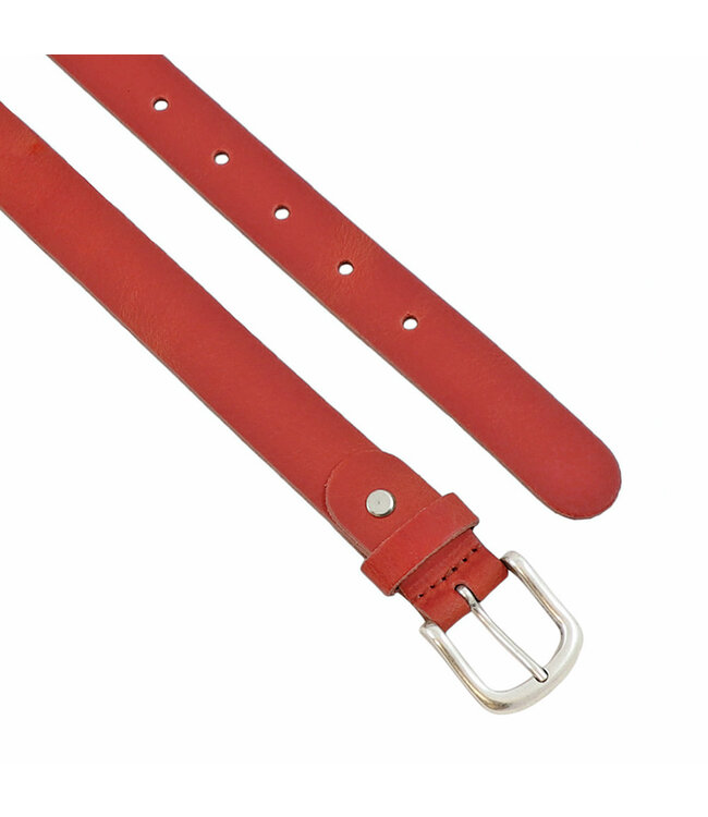 Landley Dames Riem Leer Rood – Breedte 3 cm – Leren Vrouwen Riem