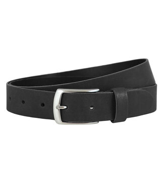 Landley Nette Leren Jeans Pantalon Riem Unisex Zwart