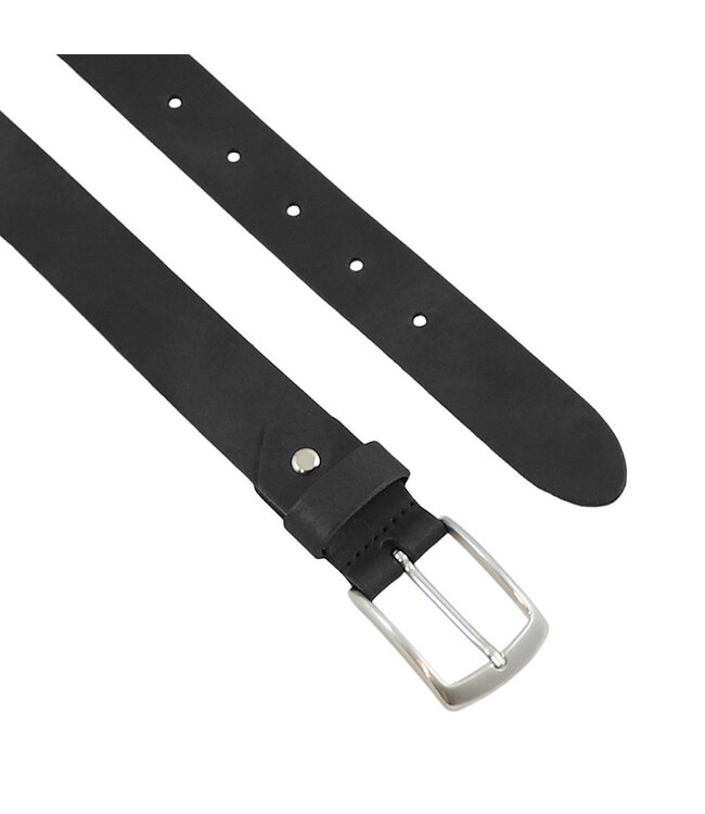 Landley Nette Leren Jeans Riem Zwart - Dames en Heren - 3.5 cm Breed - Echt Leer - Casual Pantalon Riem