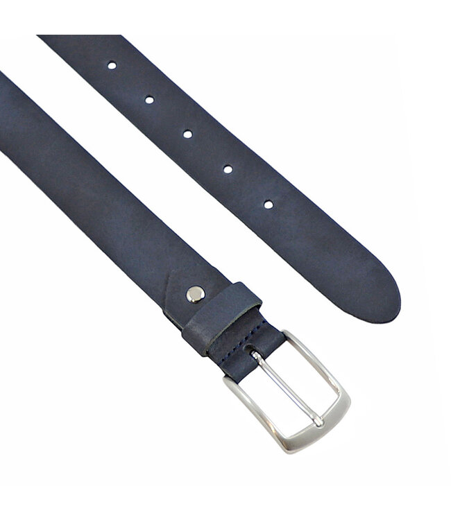 Landley Nette Leren Jeans Riem Blauw - Dames en Heren - 3.5 cm Breed - Echt Leer - Casual Pantalon Riem