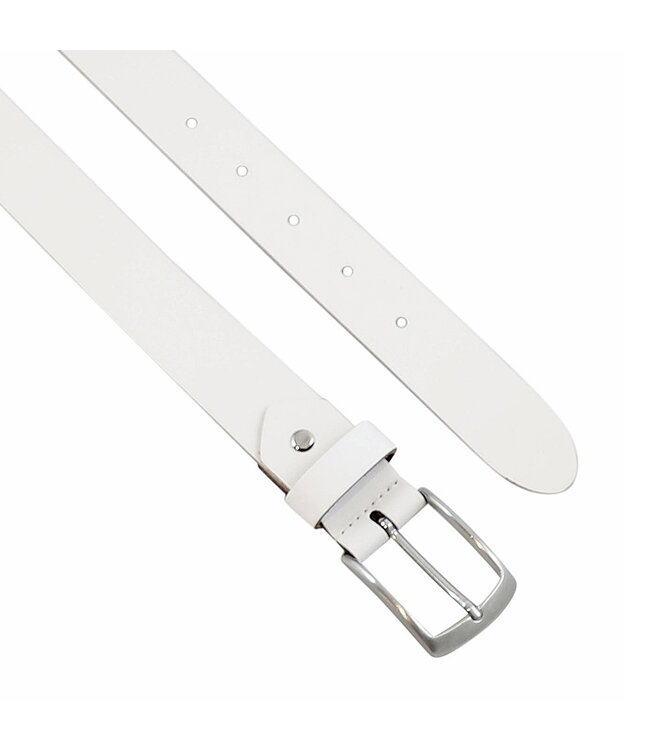 Landley Nette Leren Jeans Riem Wit - Dames en Heren - 3.5 cm Breed - Echt Leer - Casual Pantalon Riem