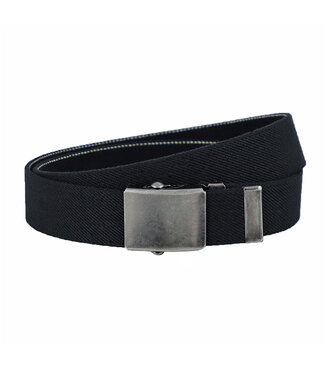 Landley Elastische XXL Canvas Riem Zwart - Lange Stretch Koppelriem - Dames en Heren - Zelf op maat maken - Totale lengte 175 cm - Tot taillemaat 160