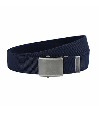 Landley Elastische XXL Canvas Riem Blauw - Lange Stretch Koppelriem - Dames en Heren - Zelf op maat maken - Totale lengte 175 cm - Tot taillemaat 160