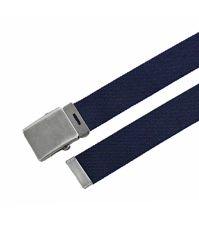Landley Elastische XXL Canvas Riem Blauw - Lange Stretch Koppelriem - Dames en Heren - Zelf op maat maken - Totale lengte 175 cm - Tot taillemaat 160
