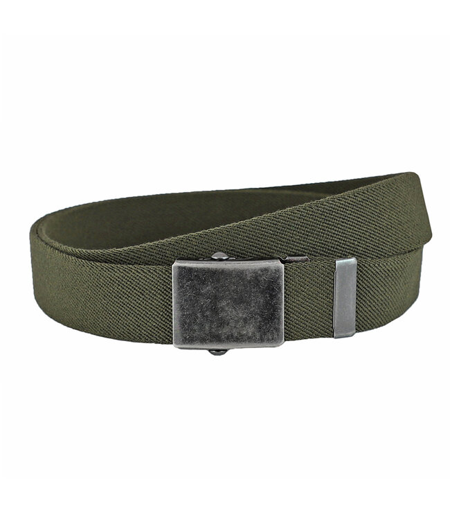 Landley Elastische XXL Canvas Riem Groen - Lange Stretch Koppelriem - Dames en Heren - Zelf op maat maken - Totale lengte 175 cm - Tot taillemaat 160
