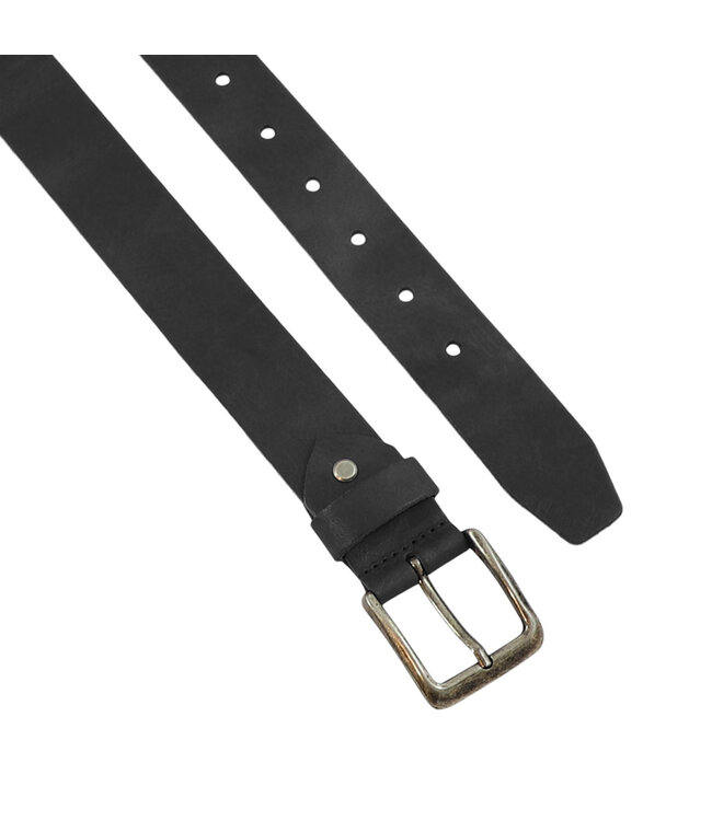Landley Zwarte Leren Riem voor Dames en Heren - Unisex Jeansriem - 4 cm - Leer - Zwart