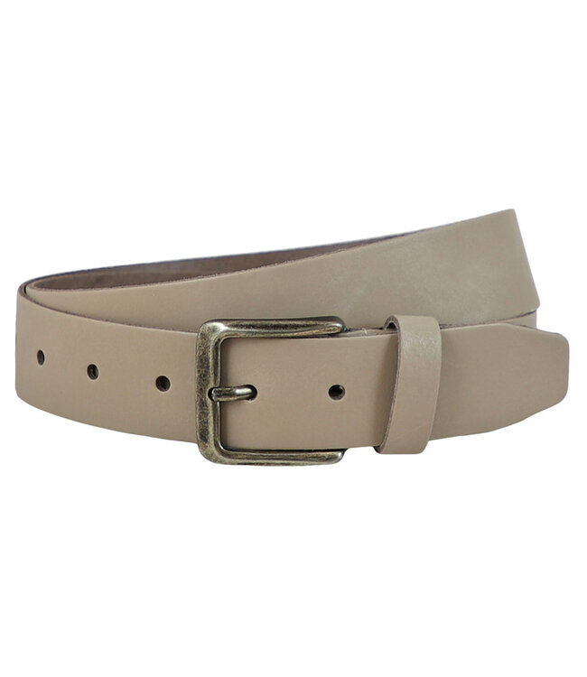 Landley Taupe Leren Riem voor Dames en Heren - Unisex Jeansriem - 4 cm - Leer - Taupe
