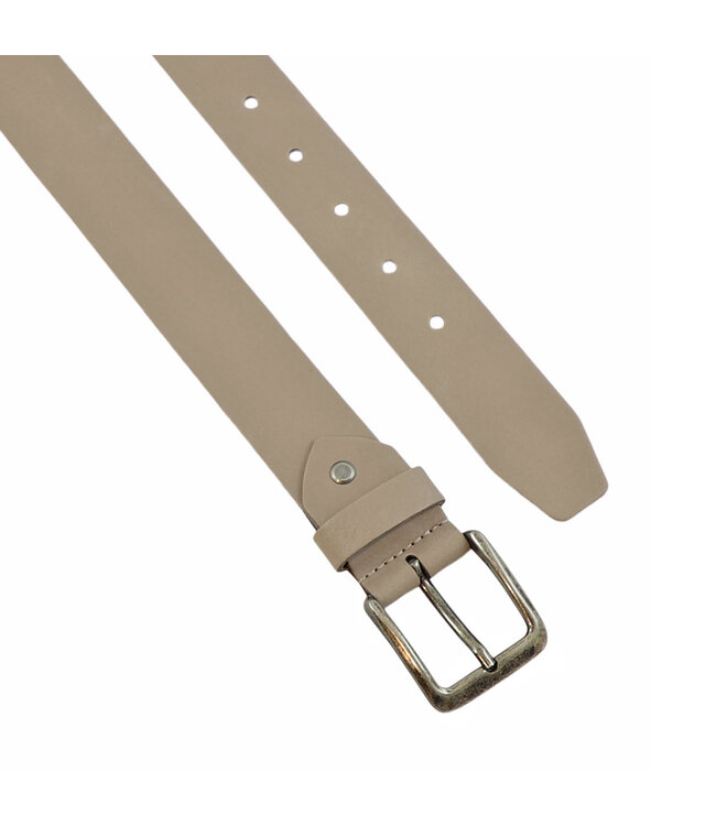 Landley Taupe Leren Riem voor Dames en Heren - Unisex Jeansriem - 4 cm - Leer - Taupe