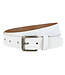 Landley Witte Leren Riem voor Dames en Heren - Unisex Jeansriem - 4 cm - Leer - Wit