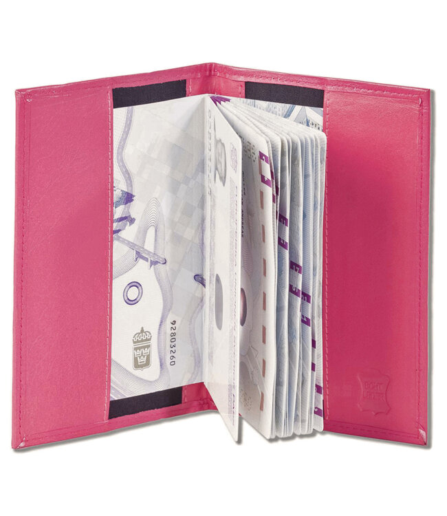 Landley Leren Etui voor Paspoort en Gele Boekje - Echt Leer - Fuchsia Roze