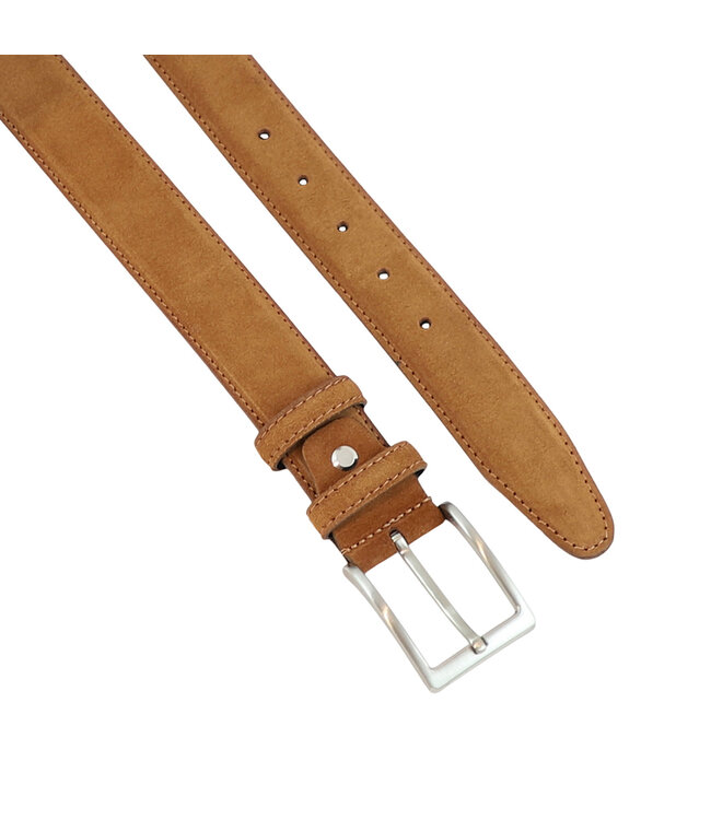 Landley Suede Pantalon Riemen Set -  Suède Leren Heren Riemen Duopack - Leer - Cognac en Taupe