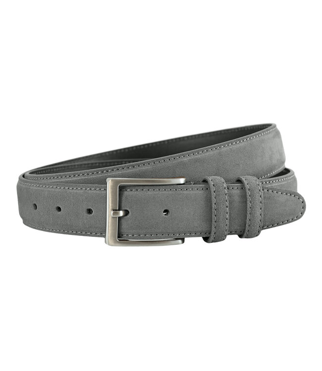 Landley Suede Pantalon Riemen Set -  Suède Leren Heren Riemen Duopack - Leer - Blauw en Grijs