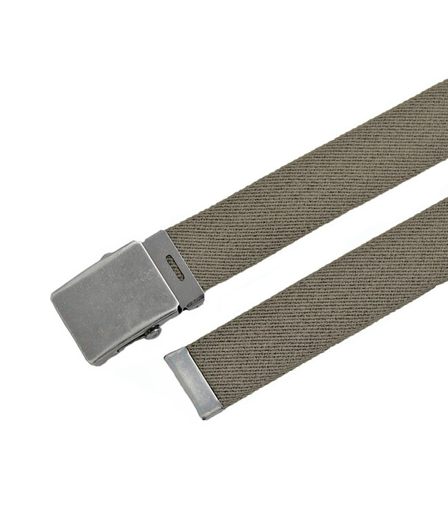 Landley Elastische Canvas Riem met Metalen Schuifgesp - Stretch - Koppelriem - Dames / Heren - Unisex - Taupe