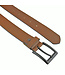 Houtkamp Moderne Heren Jeans Riem - Zwarte Gesp -  Echt Leer - Bruin