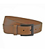 Houtkamp Moderne Heren Jeans Riem - Zwarte Gesp -  Echt Leer - Bruin