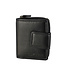 HillBurry Compacte Dames Portemonnee met Clip en Rits - Leren Portefeuille - Klein Model - RFID - Leer - Zwart