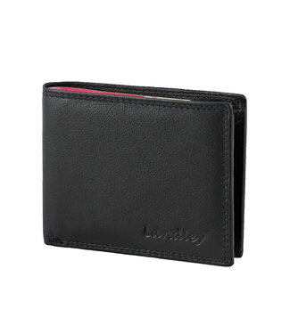Landley Leren Heren Portemonnee Billfold Compact - Zwart
