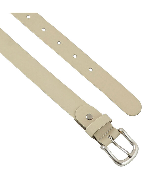 Landley Dames Riem Leer Creme / Beige – Breedte 3 cm – Leren Vrouwen Riem