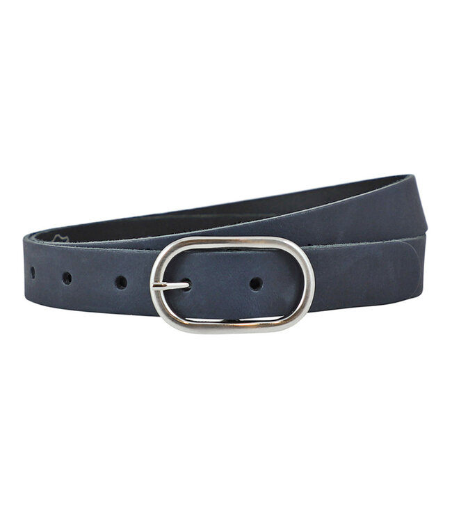 Landley Leren Dames Riem met Ovale Gesp - Echt Leer - Blauw