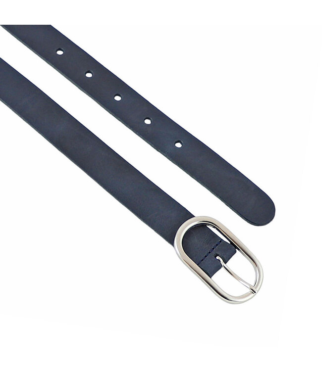 Landley Leren Dames Riem met Ovale Gesp - Echt Leer - Blauw