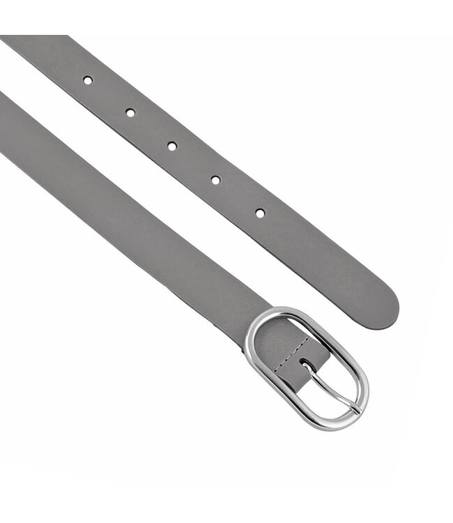 Landley Leren Dames Riem met Ovale Gesp - Echt Leer - Grijs