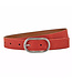 Landley Leren Dames Riem met Ovale Gesp - Echt Leer - Rood