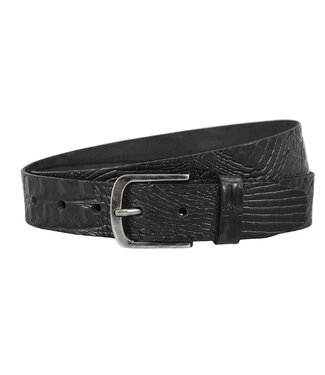 Landley Leren Volnerf Unisex Kroko Riem - 4 cm - Zwart