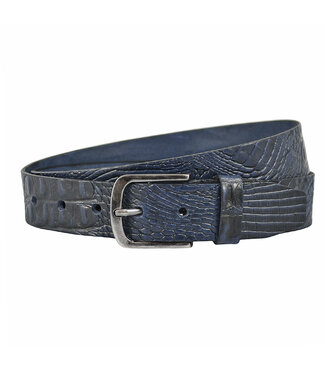 Landley Leren Volnerf Unisex Kroko Riem - 4 cm - Blauw