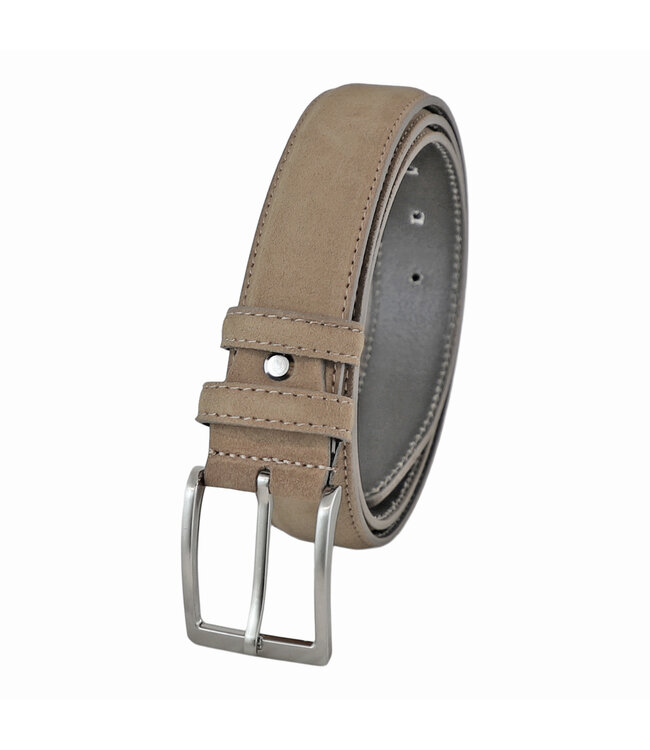 Landley Suède Leren Heren Riem - Pantalon Riem Leer - Broekriem Mannen - Taupe