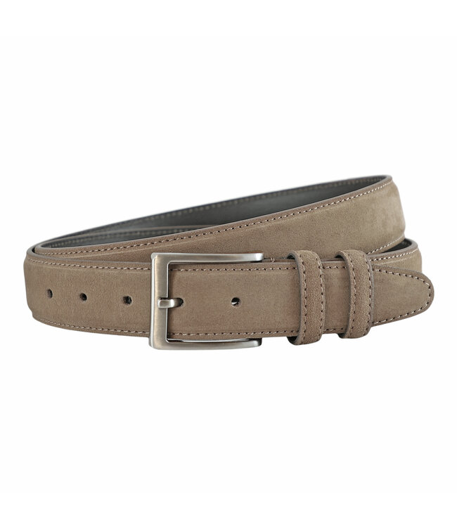 Landley Suede Pantalon Riemen Set -  Suède Leren Heren Riemen Duopack - Leer - Blauw en Taupe