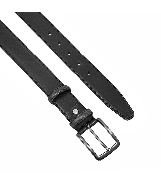 Houtkamp Luxe Heren Riem Volnerf Leer Zwart - Nette Broekriem - Pantalon Riem - 3.5 cm - Echt Leer