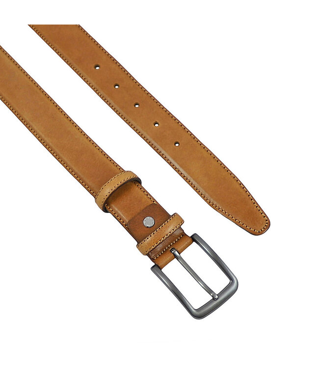 Houtkamp Luxe Heren Riem Volnerf Leer Licht Cognac - Nette Broekriem - Pantalon Riem - 3.5 cm - Echt Leer