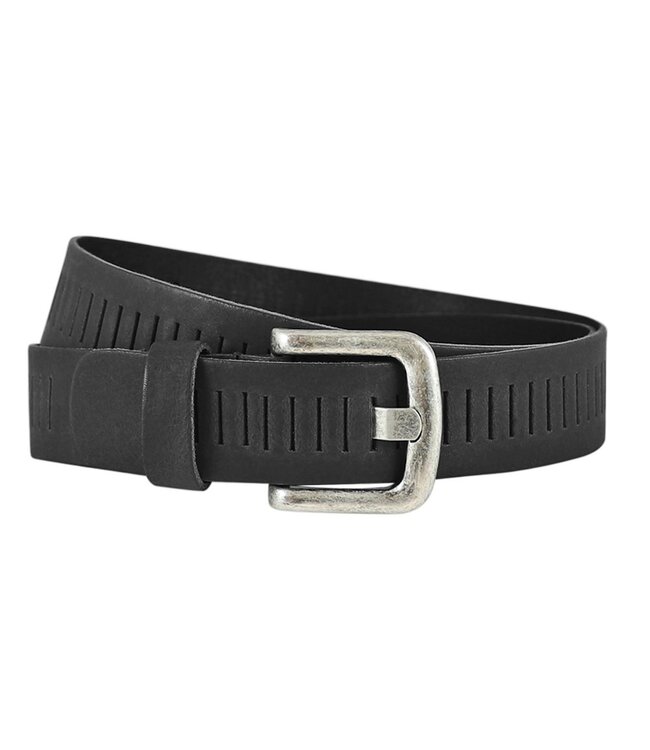 Houtkamp Leren Geperforeerde Werkriem - Ergonomische Werkbroek Riem - Workwear - Bedrijfskleding Riem - Leer - Zwart