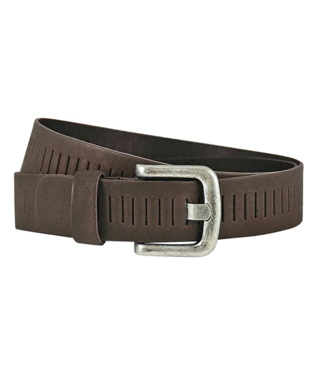 Houtkamp Leren Geperforeerde Werkriem - Ergonomische Werkbroek Riem - Workwear - Bedrijfskleding Riem - Leer - Bruin
