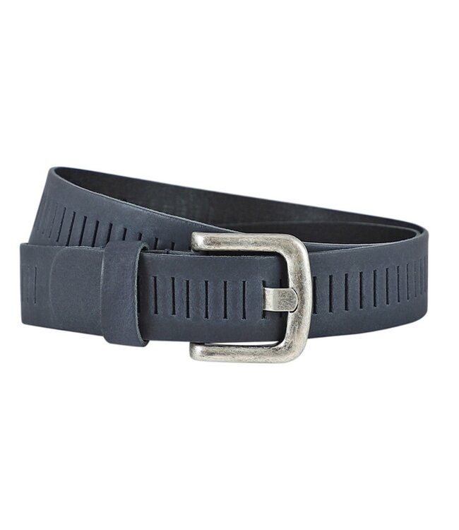 Houtkamp Leren Geperforeerde Werkriem - Ergonomische Werkbroek Riem - Workwear - Bedrijfskleding Riem - Leer - Blauw