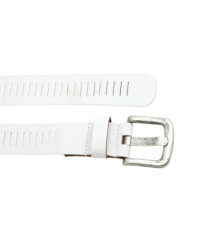 Houtkamp Leren Geperforeerde Werkriem - Ergonomische Werkbroek Riem - Workwear - Bedrijfskleding Riem - Leer - Wit