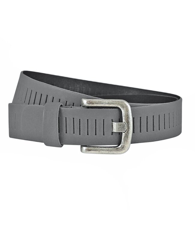 Houtkamp Leren Geperforeerde Werkriem - Ergonomische Werkbroek Riem - Workwear - Bedrijfskleding Riem - Leer - Grijs
