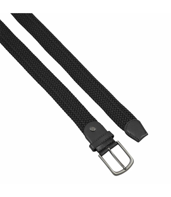 Houtkamp Zwarte Elastische riem - Dames en Heren - Rekbare Riem - Afgeronde Gesp - Stretch Elastiek - Zwart