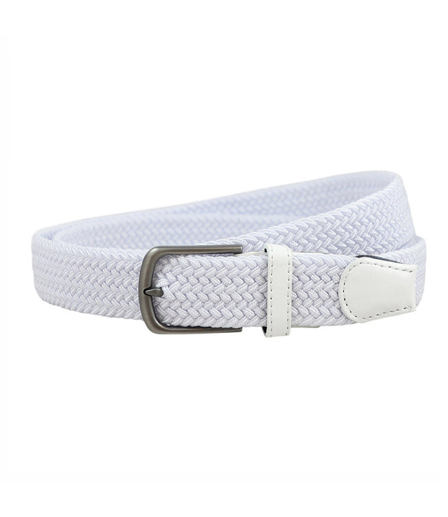 Houtkamp Witte Elastische riem - Dames en Heren - Rekbare Riem - Afgeronde Gesp - Stretch Elastiek - Wit