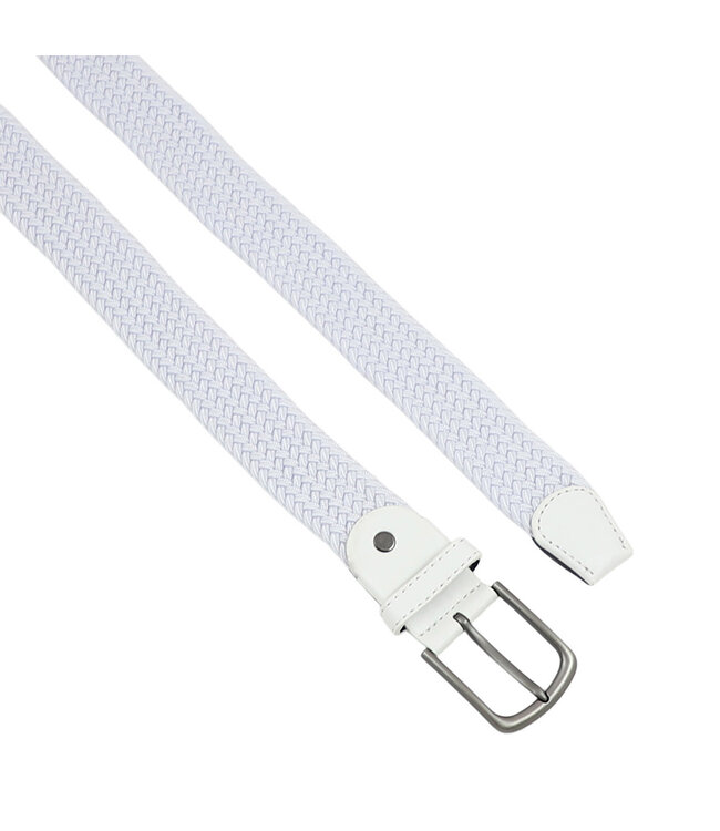 Houtkamp Witte Elastische riem - Dames en Heren - Rekbare Riem - Afgeronde Gesp - Stretch Elastiek - Wit